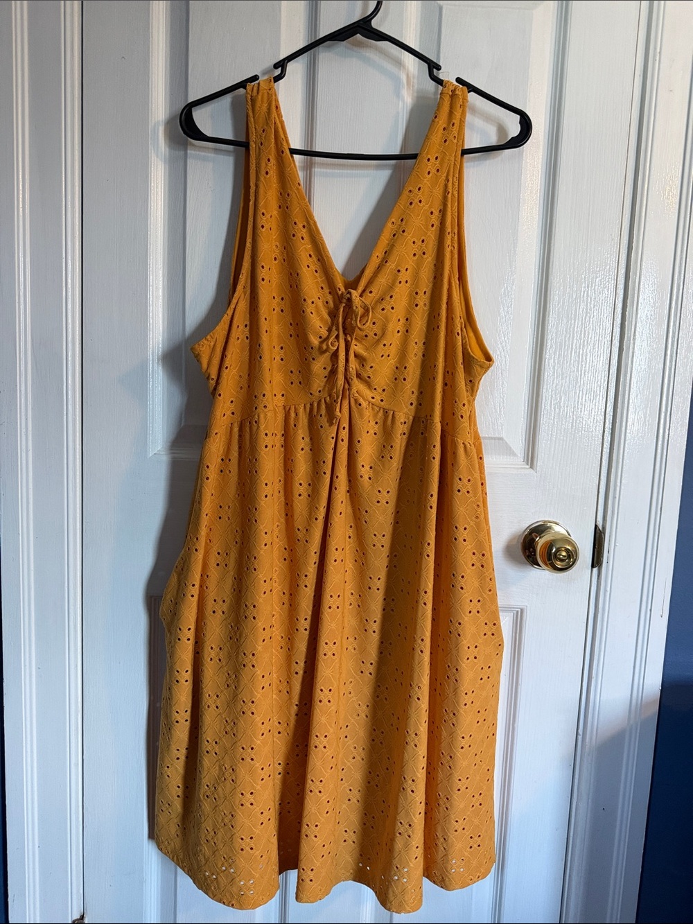 Vibe Mustard Eyelet Sundress